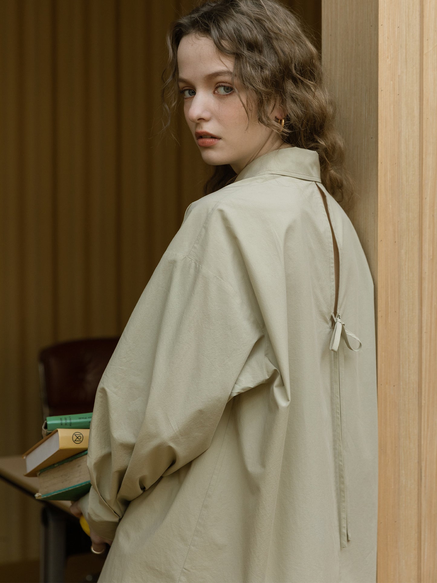 Cut-Out Shirt With Ribbon Detail