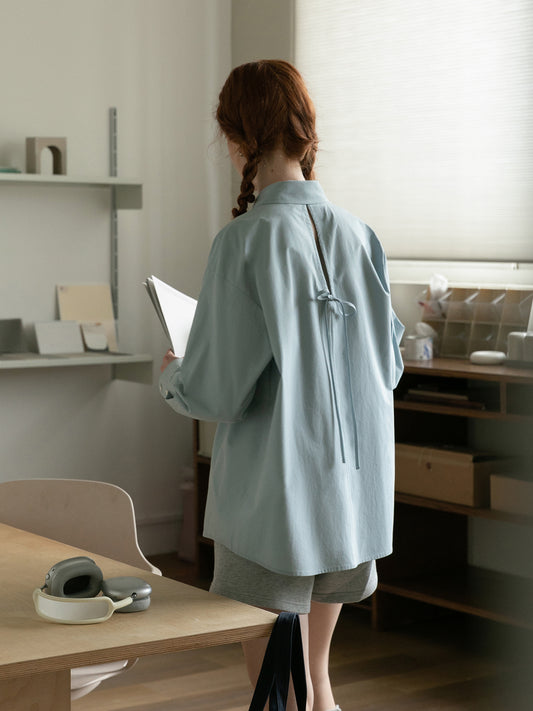 Cut-Out Shirt With Ribbon Detail