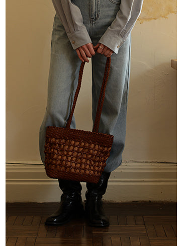 High-Rise Washed Straight Jeans