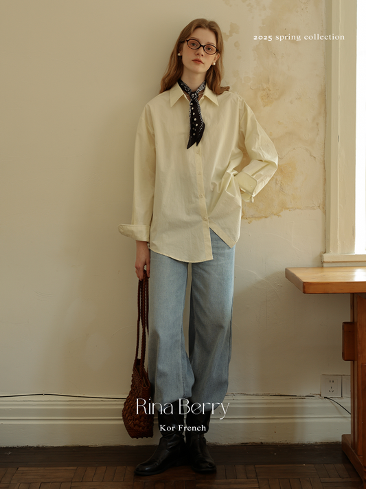 High-Rise Washed Straight Jeans