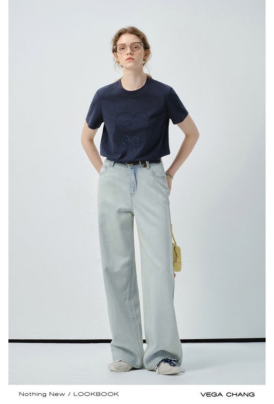 High-Waisted Light Wash Jeans