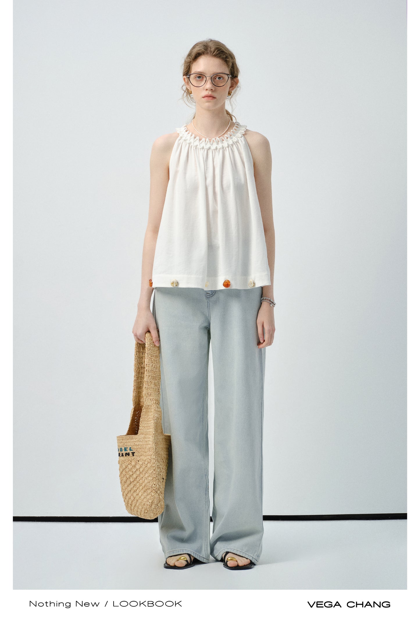 High-Waisted Light Wash Jeans