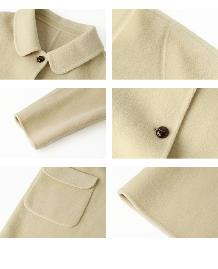 Double-Layered Doll Collar Wool Coat