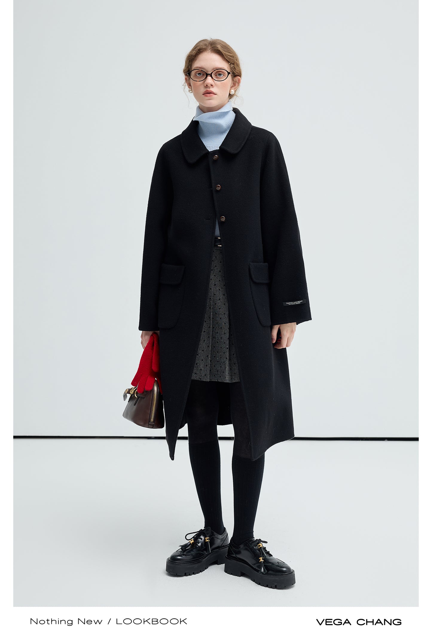 Double-Layered Doll Collar Wool Coat