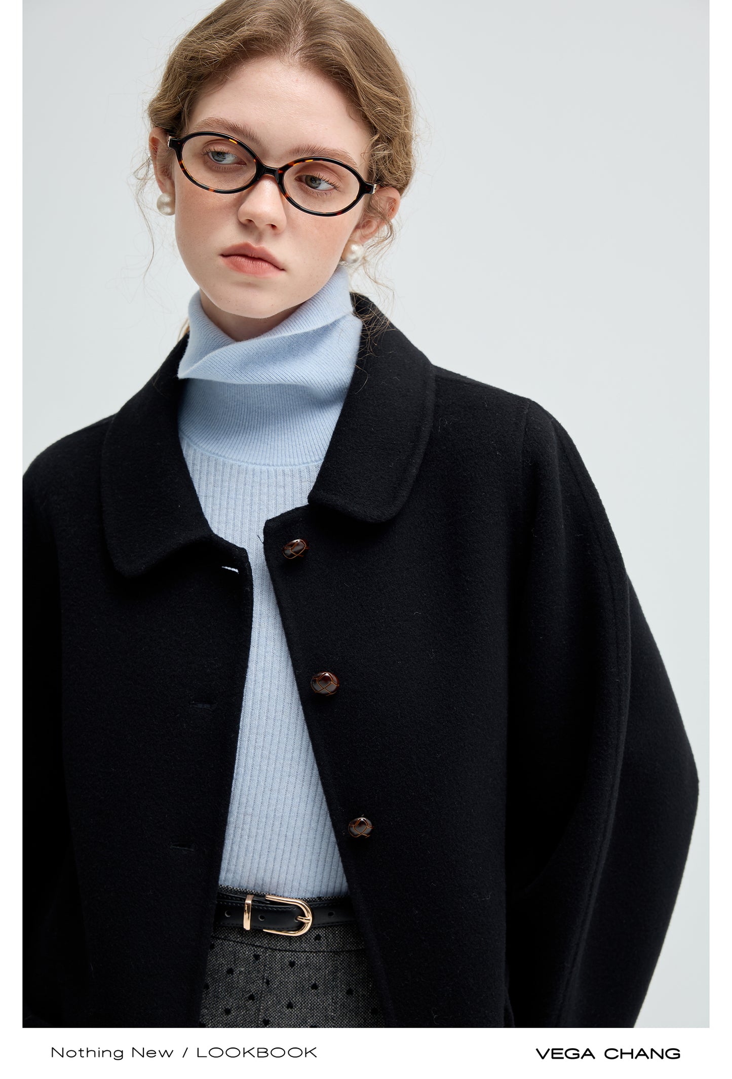 Double-Layered Doll Collar Wool Coat