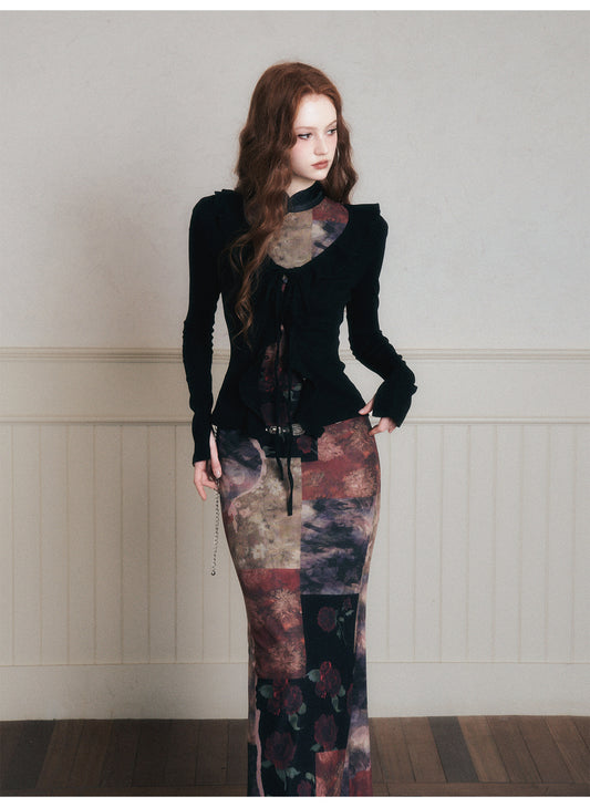 Ruffled Slim-Fit Ribbed Knit Top