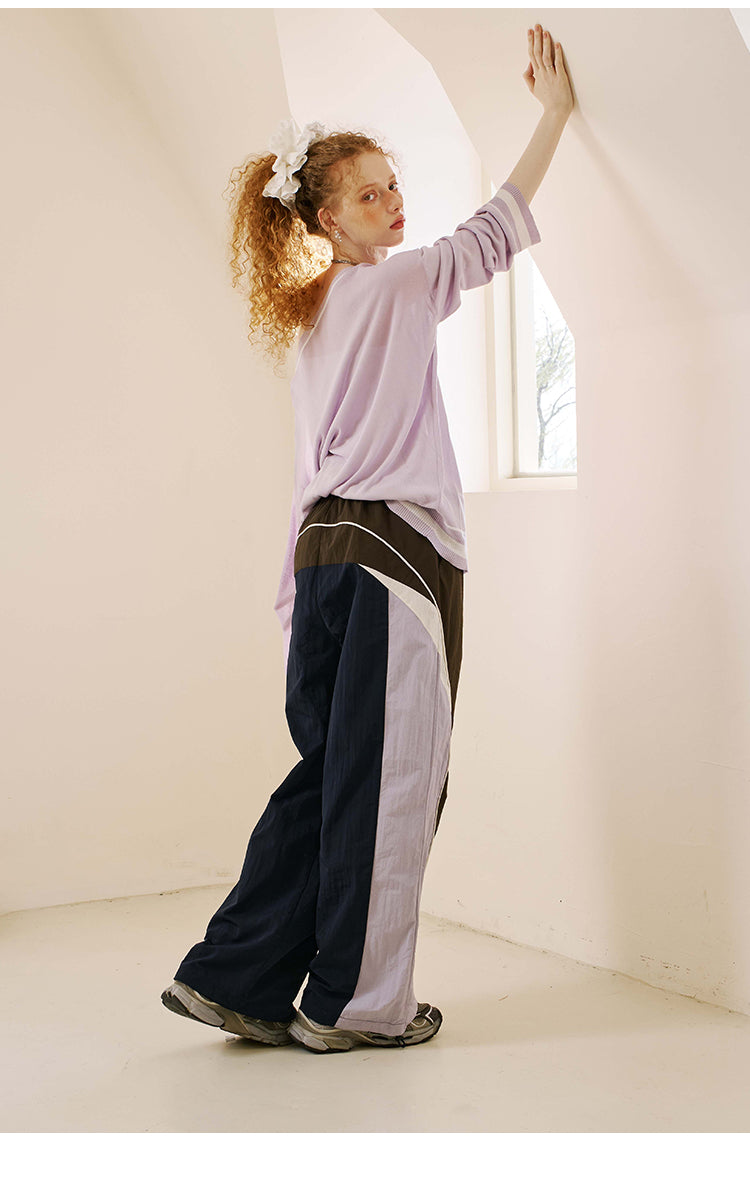 Colorblock Nylon Track Pants