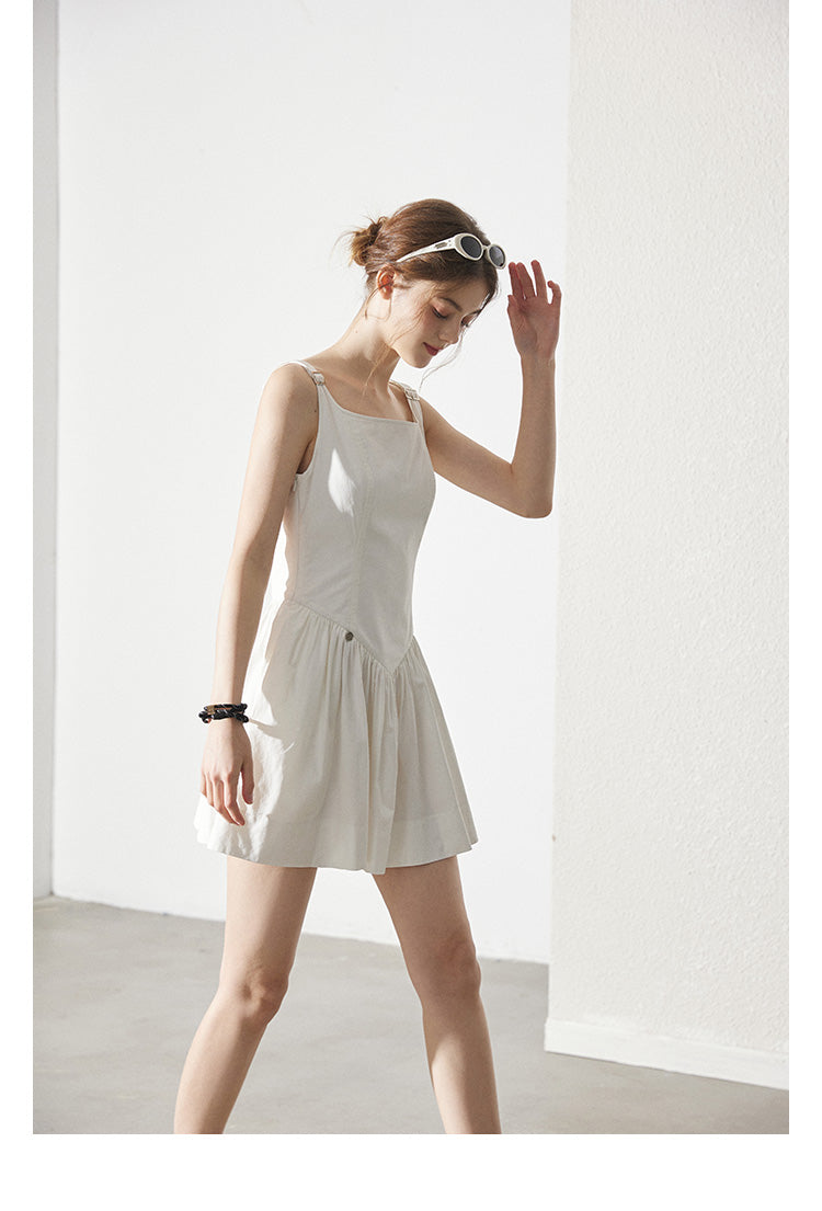 Minimalist V-Waist Dress With Adjustable Straps