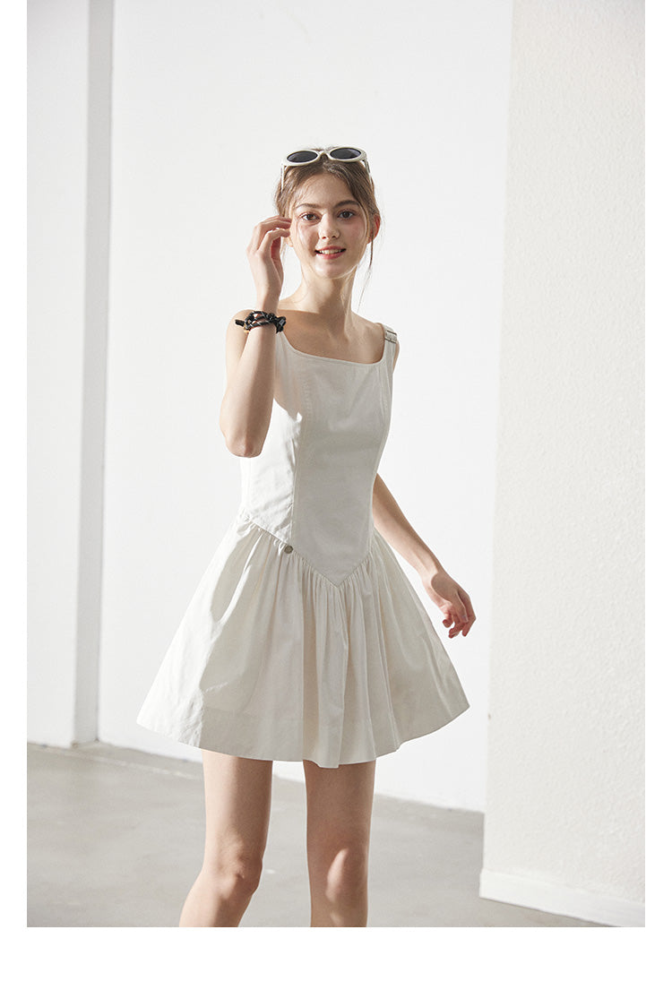 Minimalist V-Waist Dress With Adjustable Straps