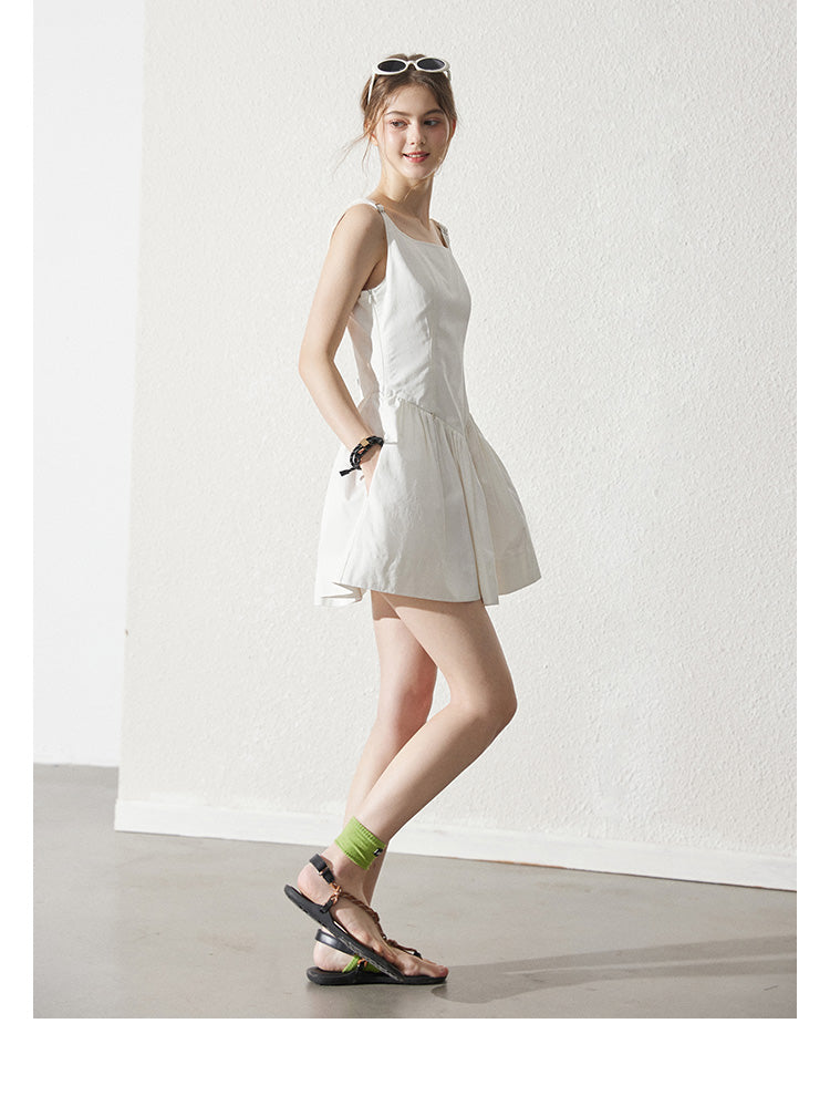 Minimalist V-Waist Dress With Adjustable Straps