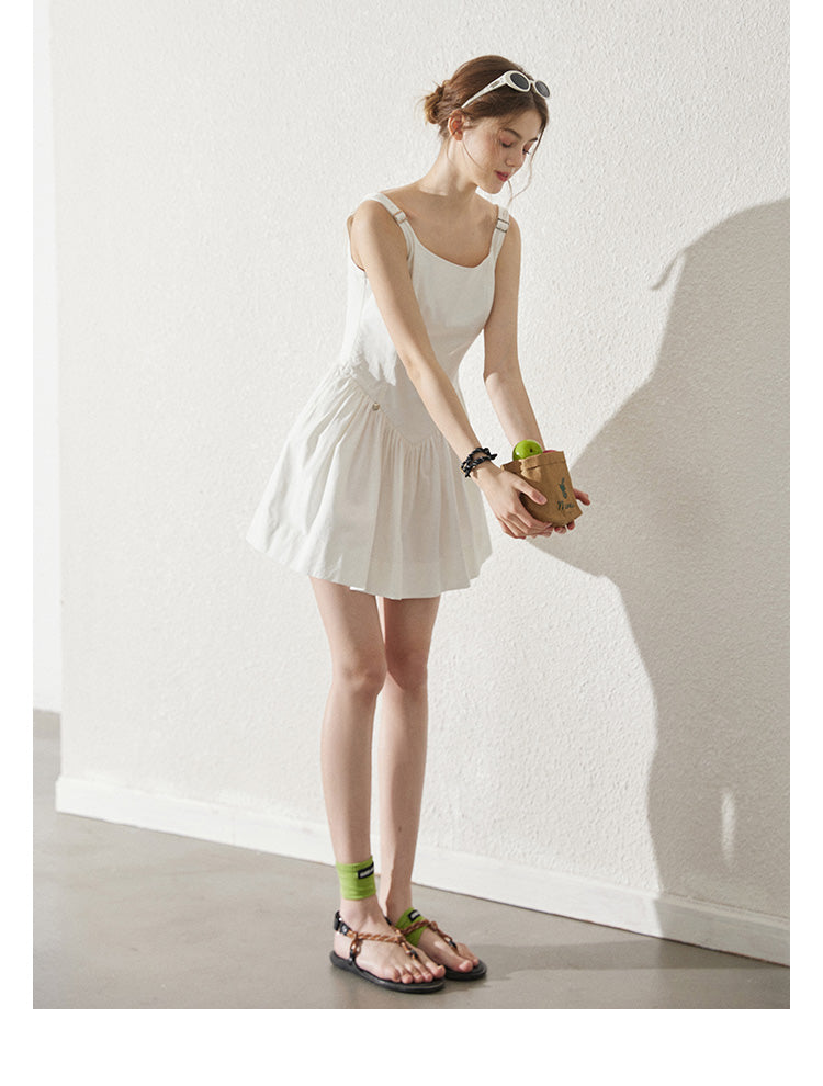 Minimalist V-Waist Dress With Adjustable Straps