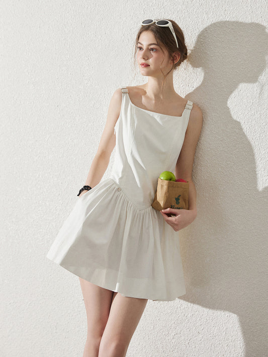 Minimalist V-Waist Dress With Adjustable Straps