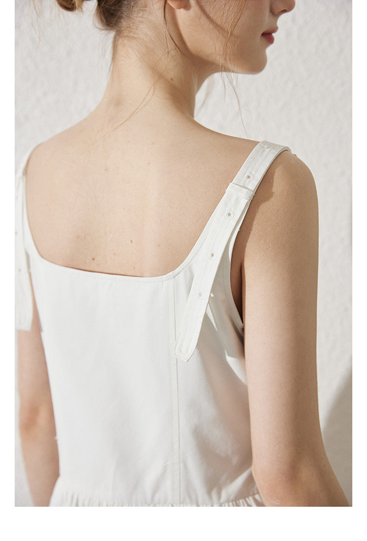 Minimalist V-Waist Dress With Adjustable Straps