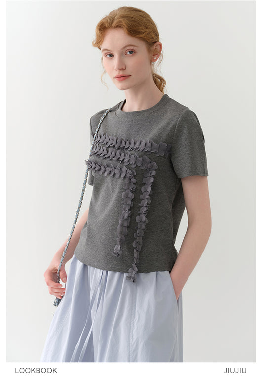 Floral-Embellished T-Shirt