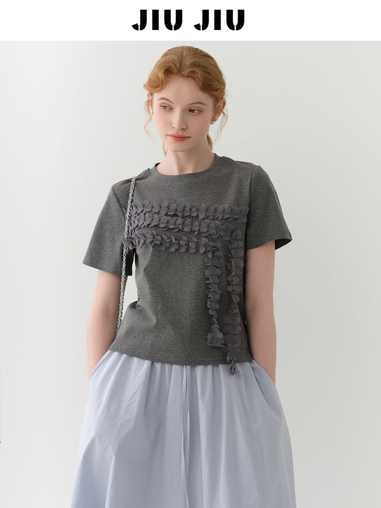 Floral-Embellished T-Shirt