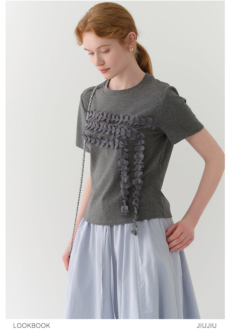 Floral-Embellished T-Shirt