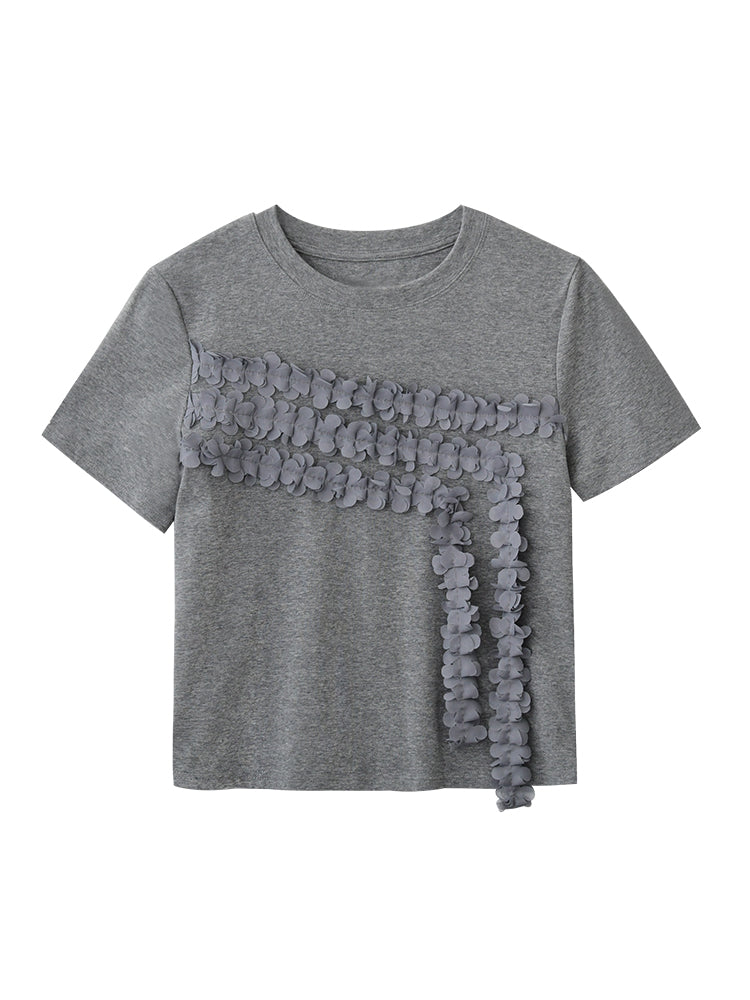 Floral-Embellished T-Shirt