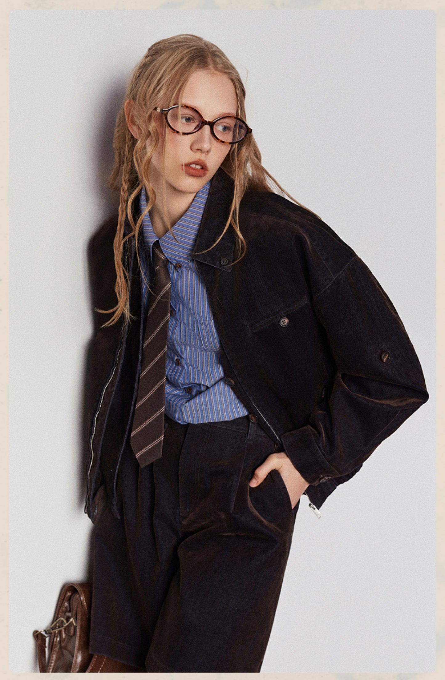 Classic Flocked Denim Vest And Shorts