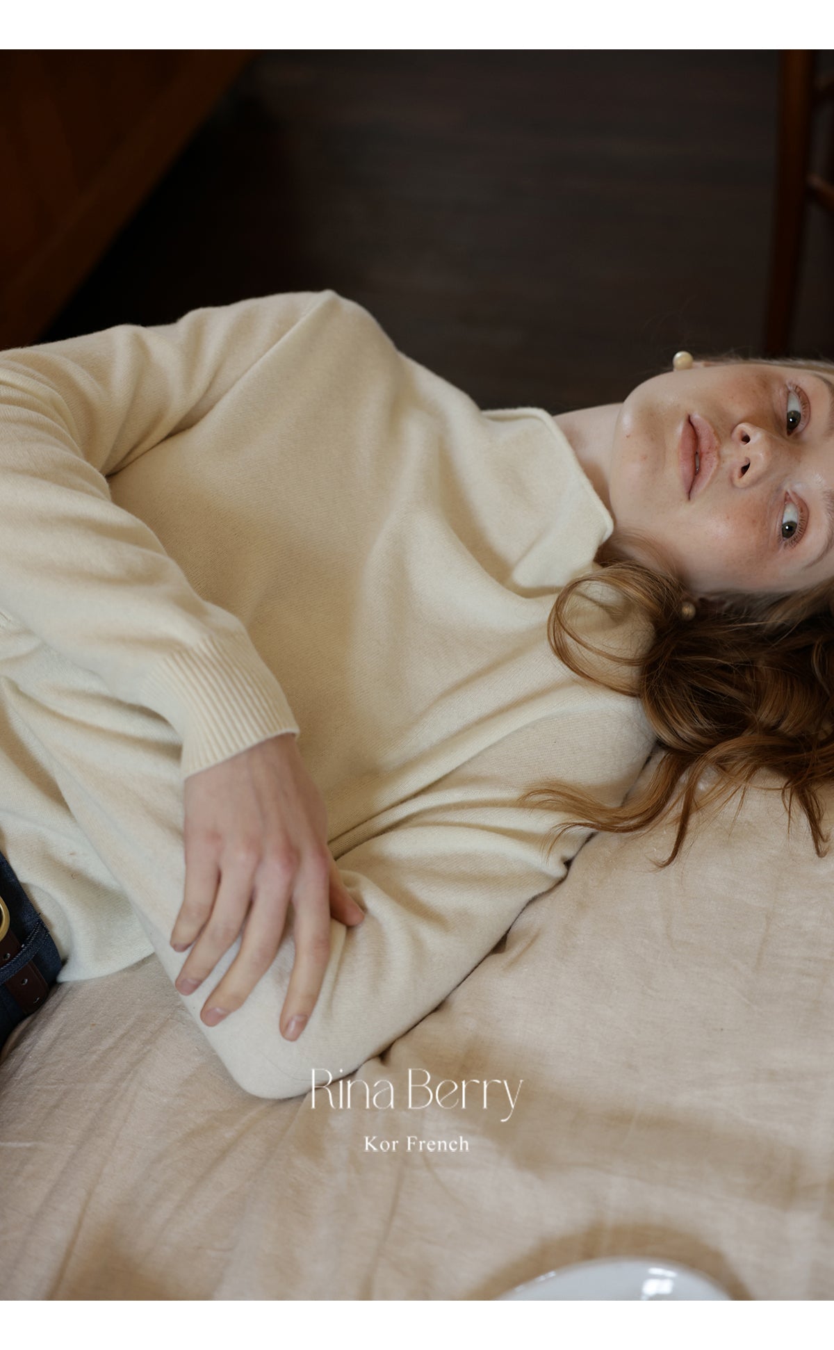 Draped Neckline Wool Blend Knit Top
