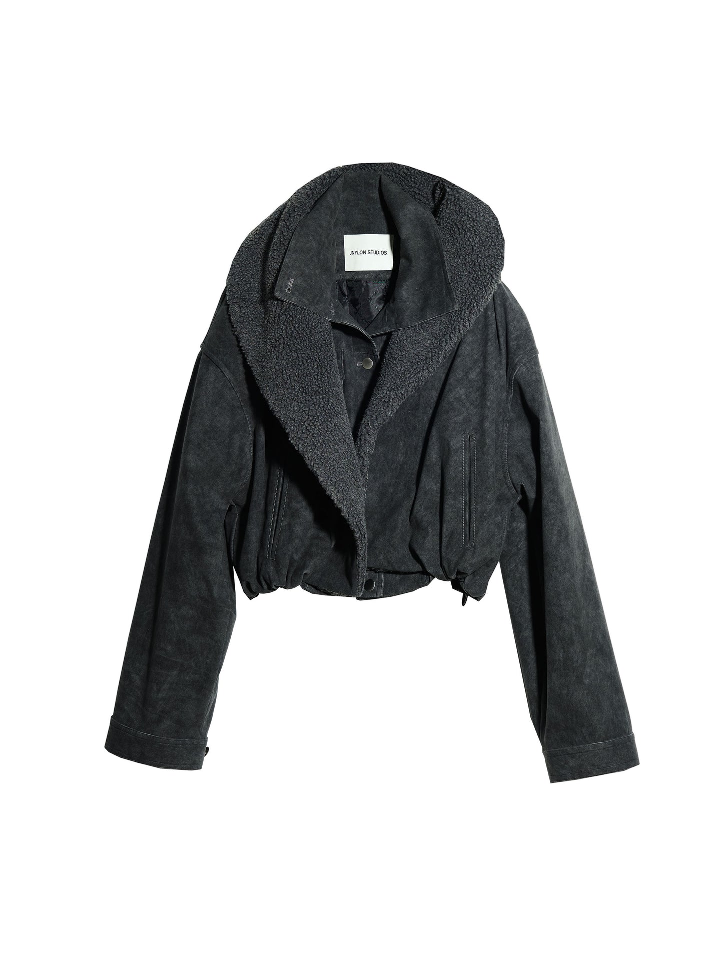 Faux Shearling Overlay Short Jacket