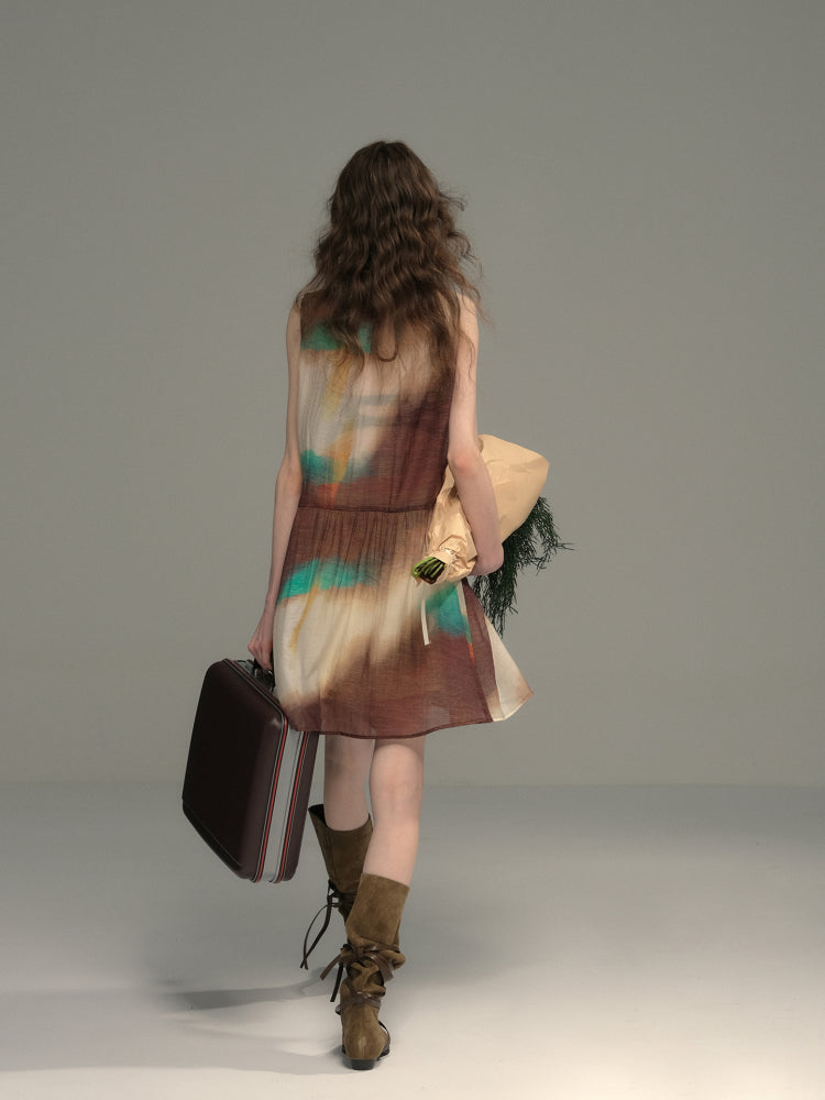 Translucent Gradient Sleeveless Dress