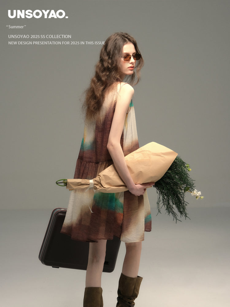 Translucent Gradient Sleeveless Dress