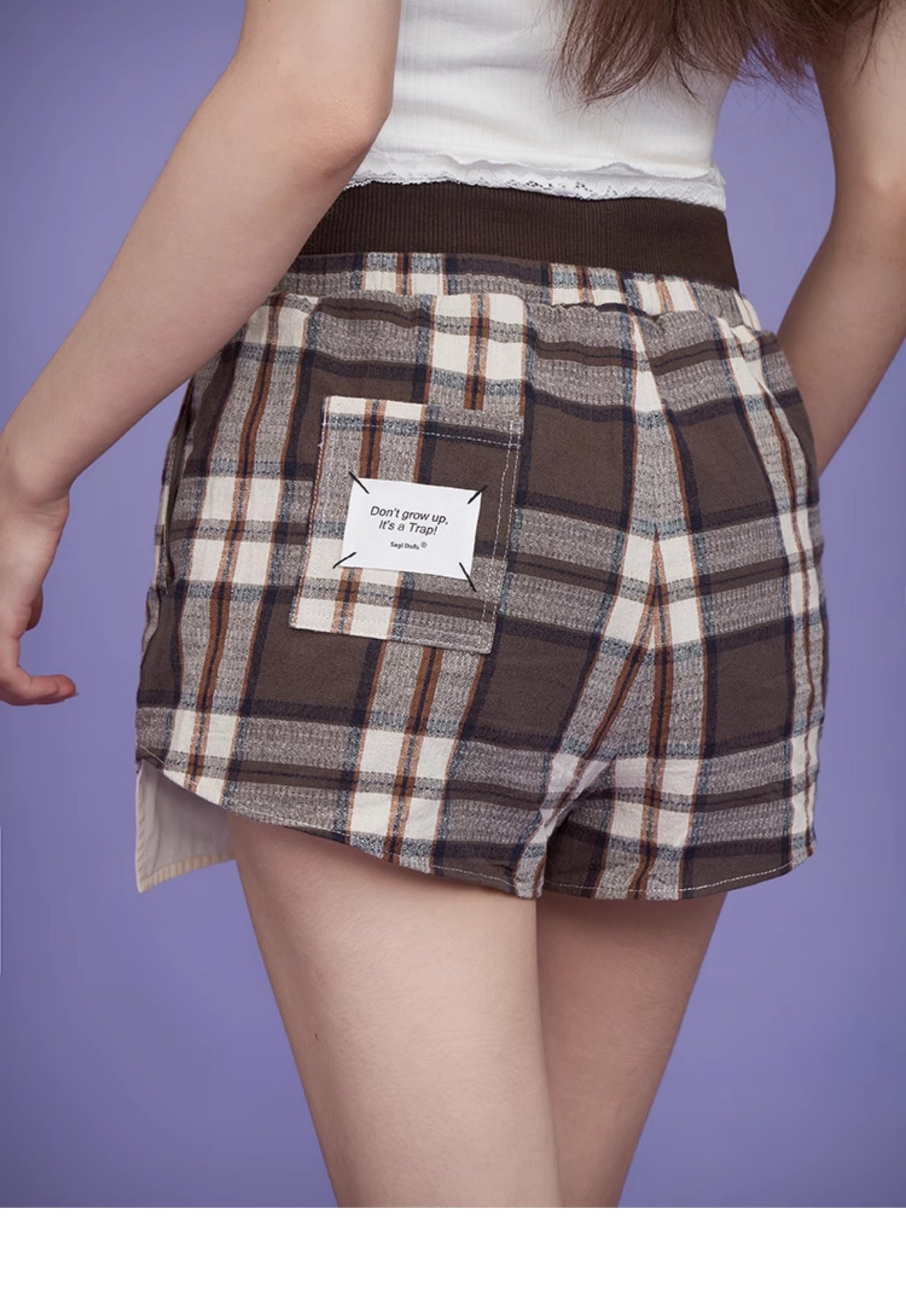 Plaid Oversized Linen-Blend Shirt, High-Waisted Shorts