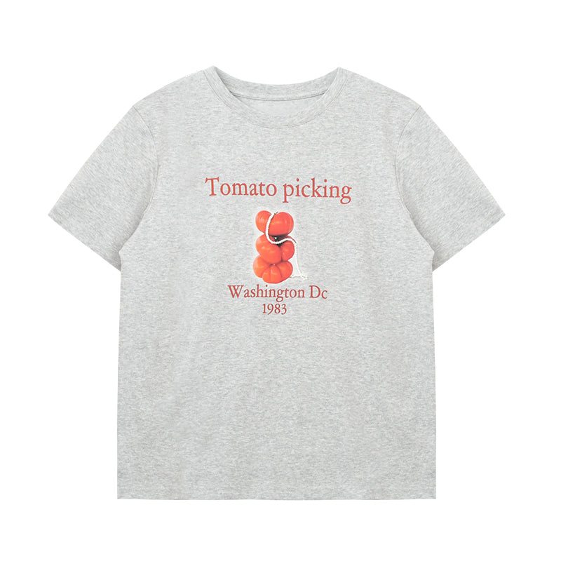 Beaded Tomato Print T-Shirt