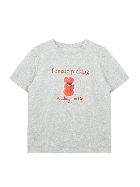 Beaded Tomato Print T-Shirt