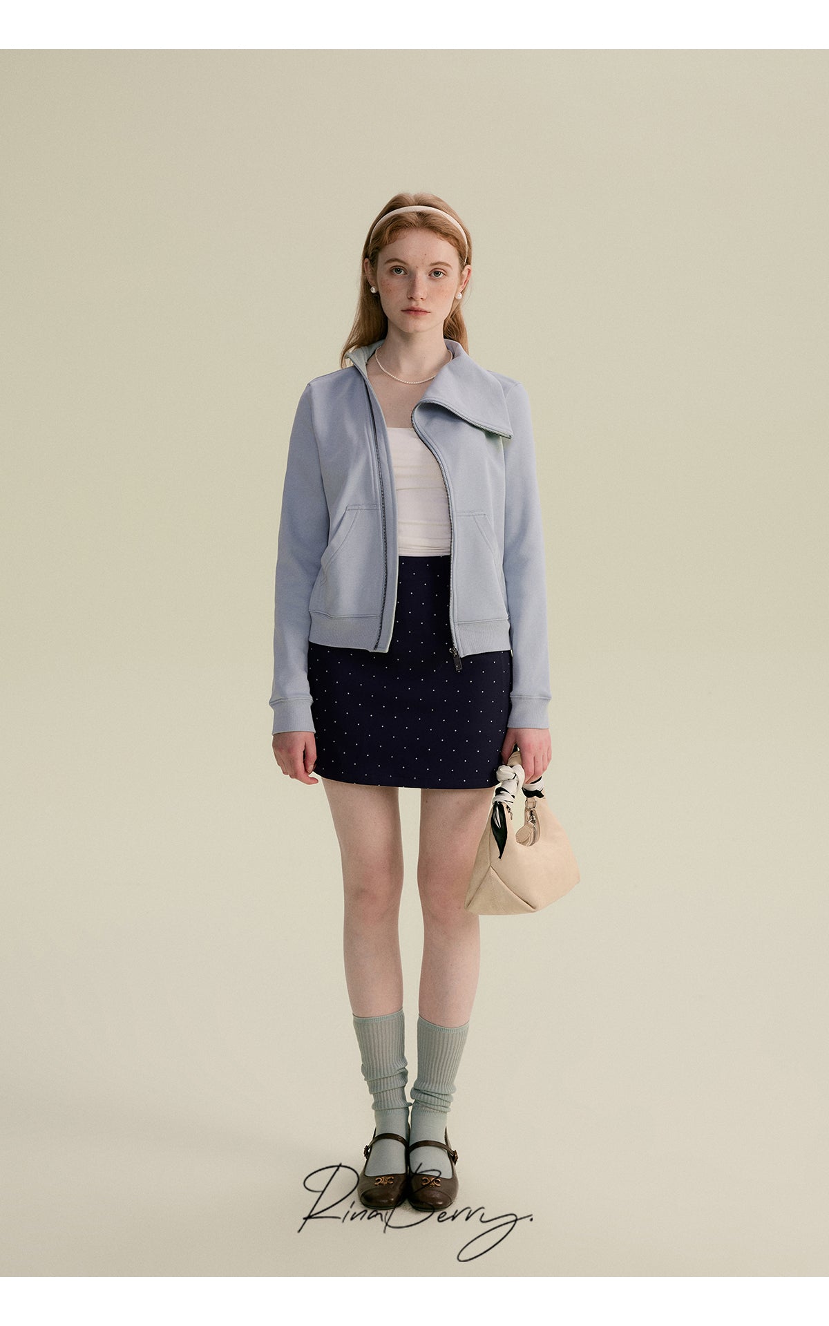 Asymmetric Collared Zip-Up Sweatshirt