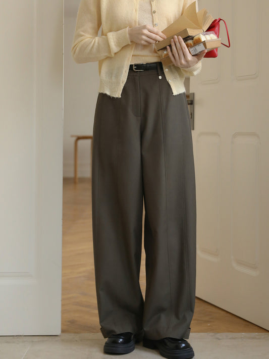 Belted Hem Center Seam Trousers