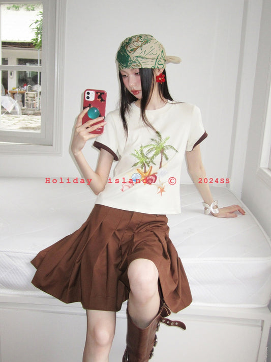 Pleated Midi Skirt In Deep Colors