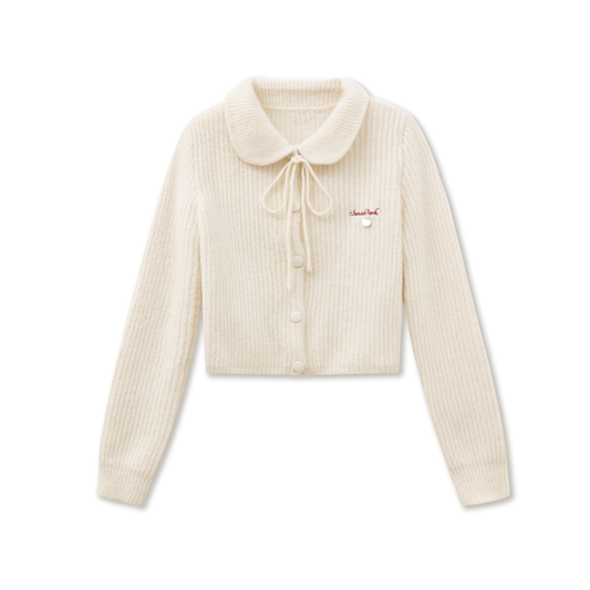 Peter Pan Collar Shirt-Like Knitted Top