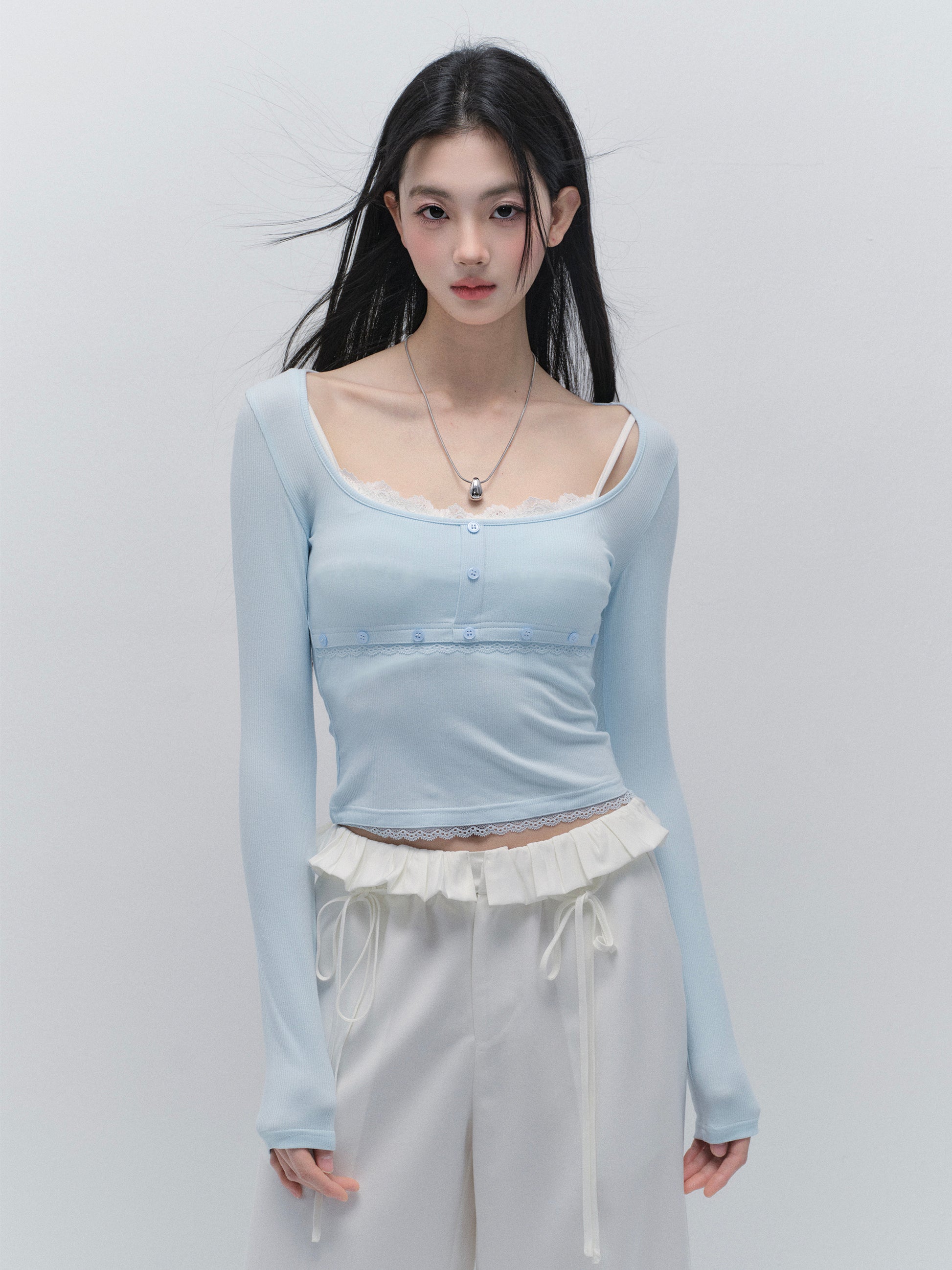 Lace-Trimmed Strapped Bandeau