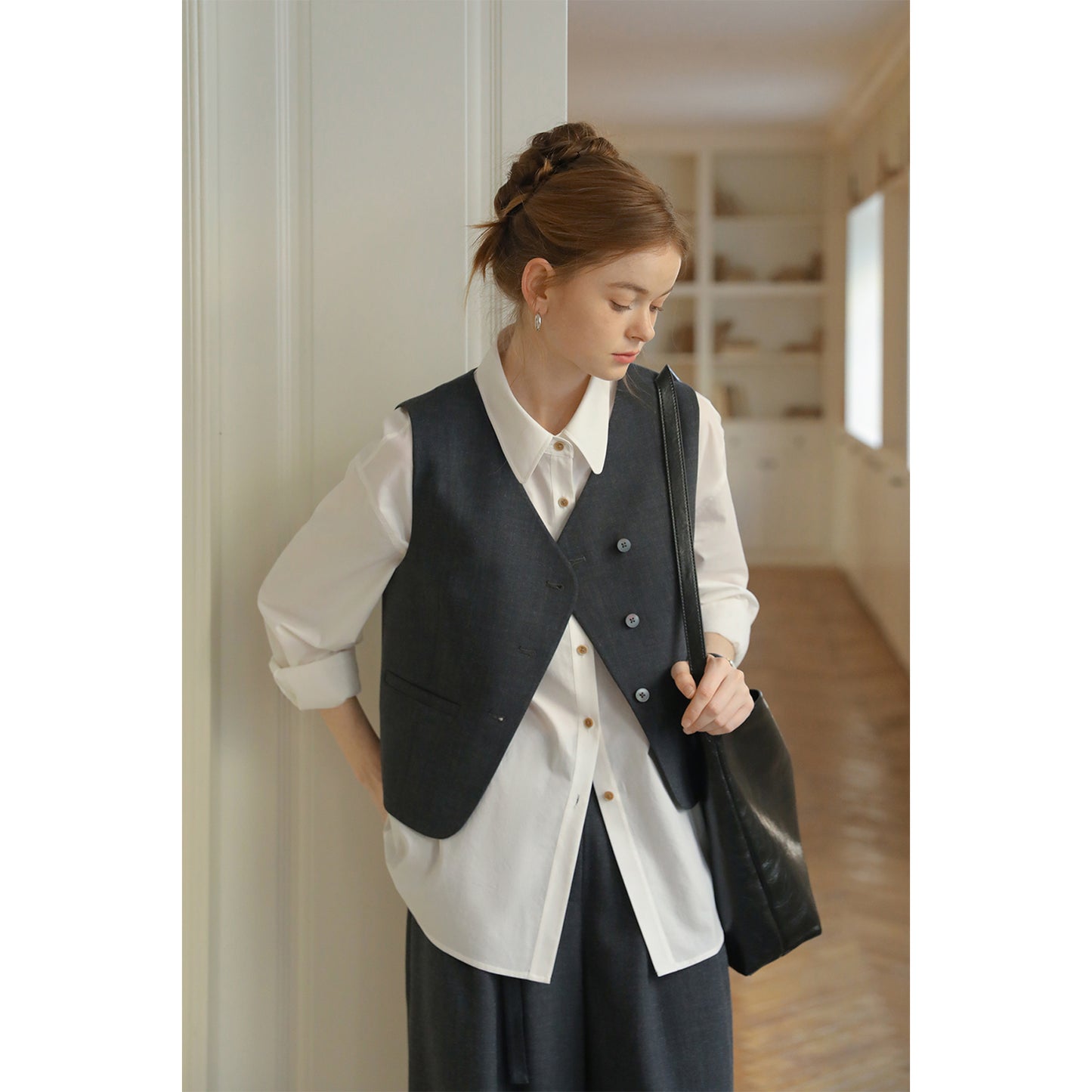 Asymmetrical Waistcoat With Back Belt Detail