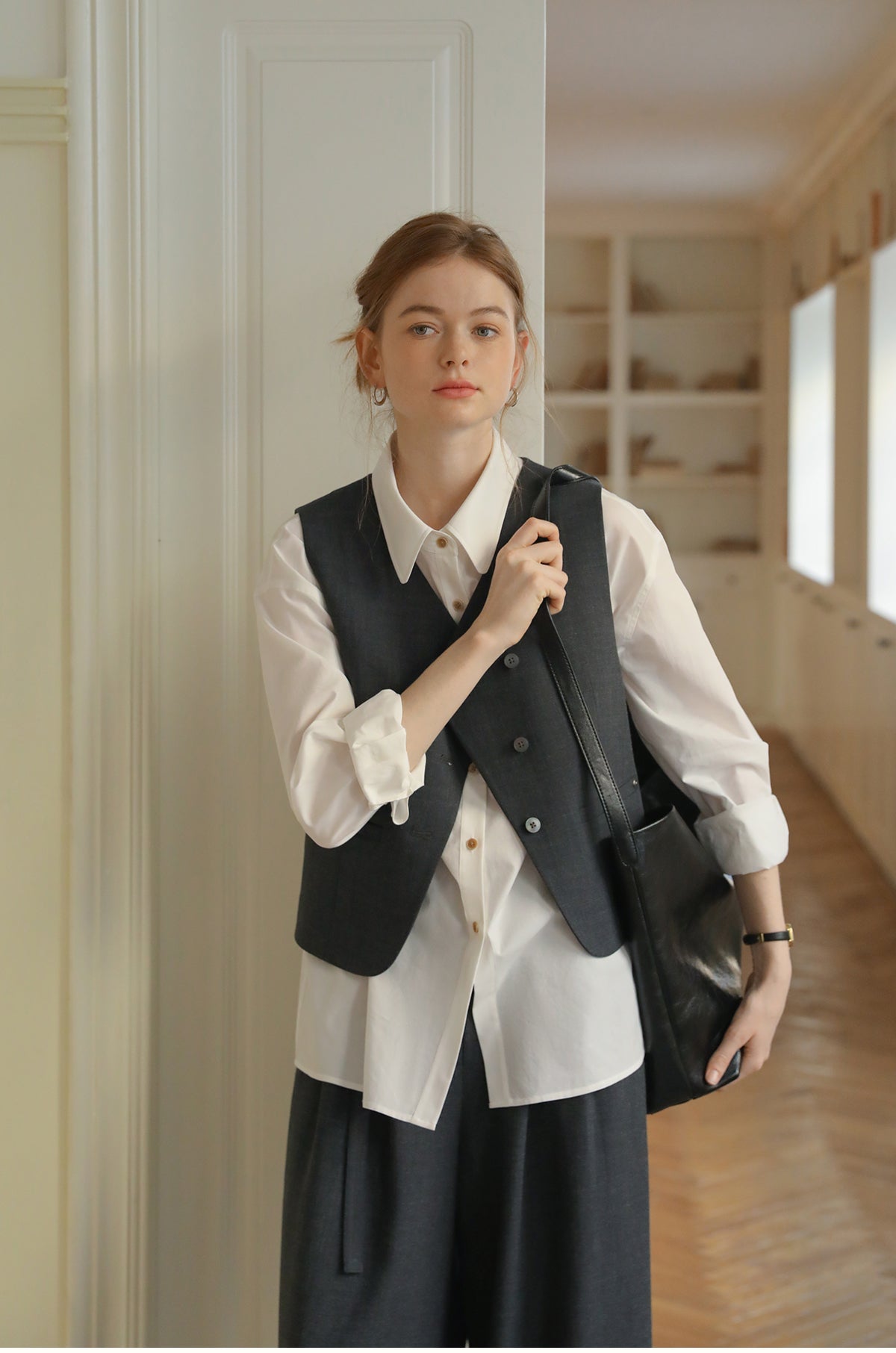 Asymmetrical Waistcoat With Back Belt Detail