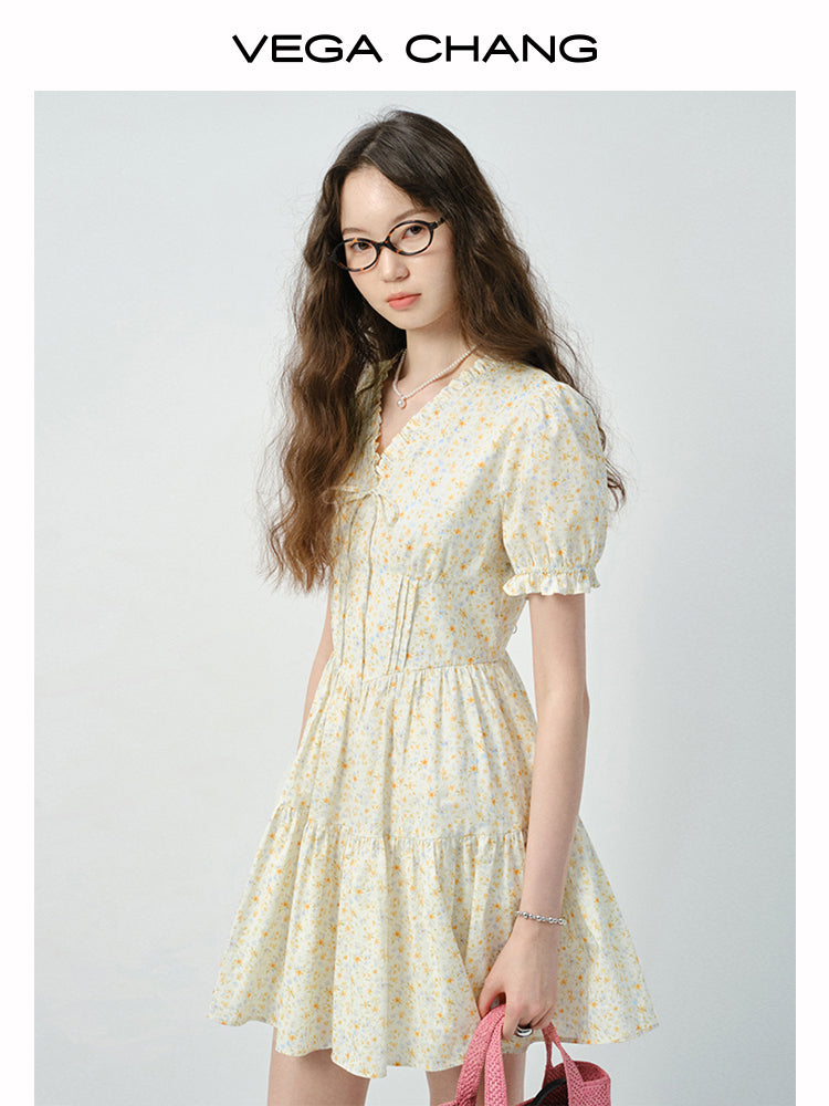 Floral Soft Gathered Cotton Dress In 2 Lengths