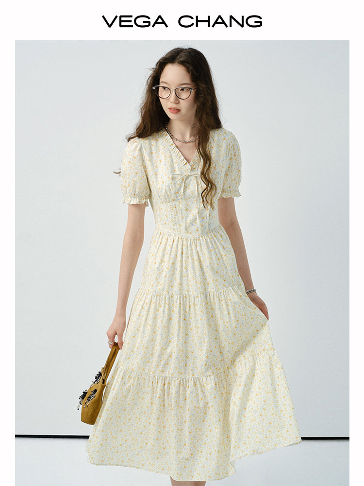 Floral Soft Gathered Cotton Dress In 2 Lengths