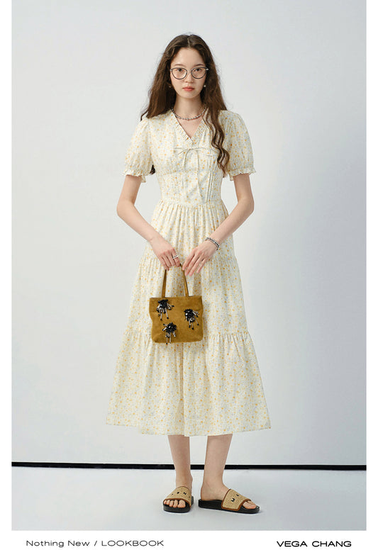 Floral Soft Gathered Cotton Dress In 2 Lengths