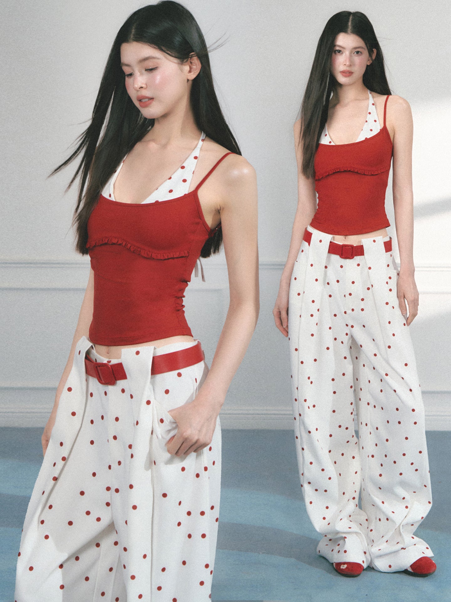 Frill Cami Top With Adjustable Straps
