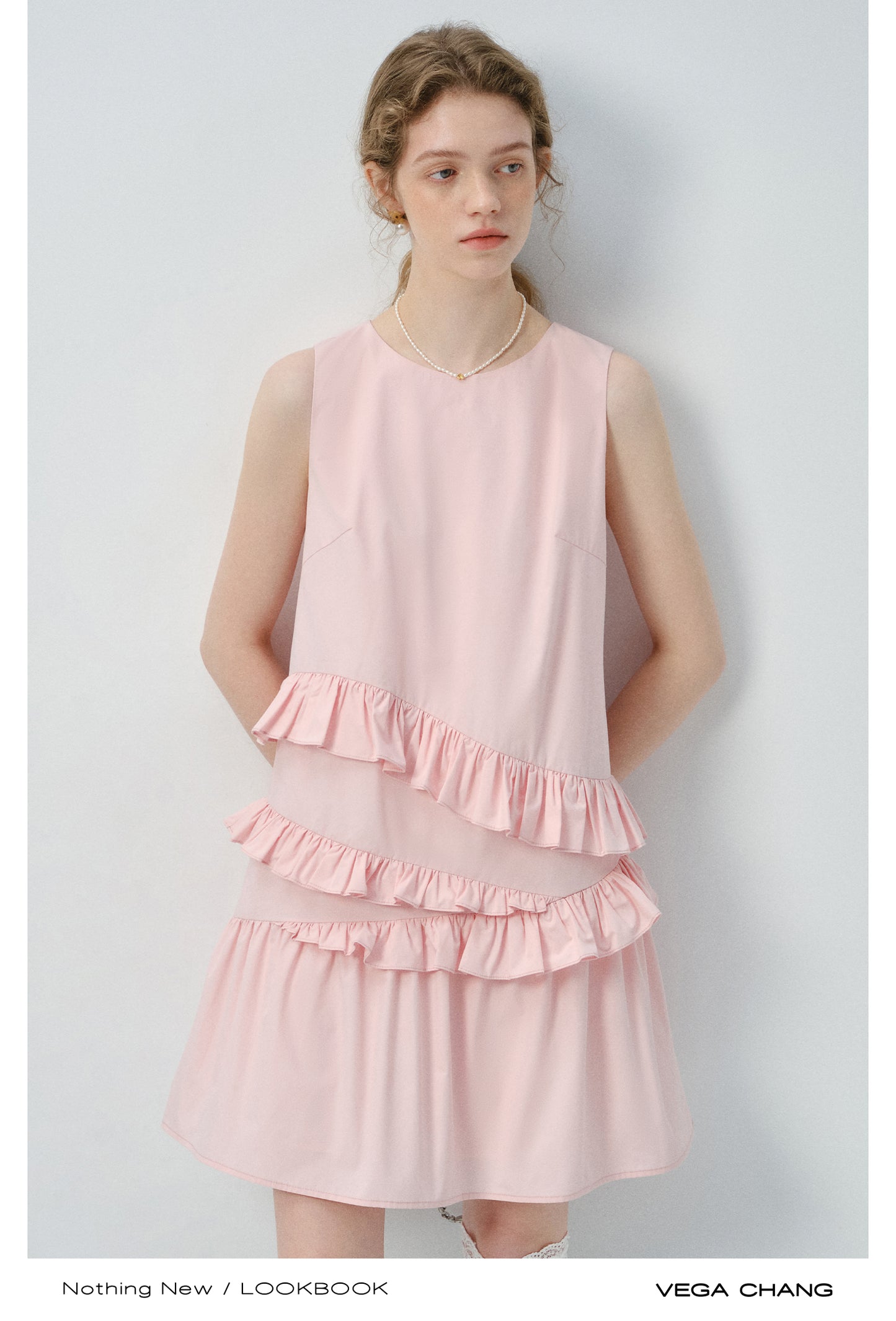 Ruffled Sleeveless Midi Dress