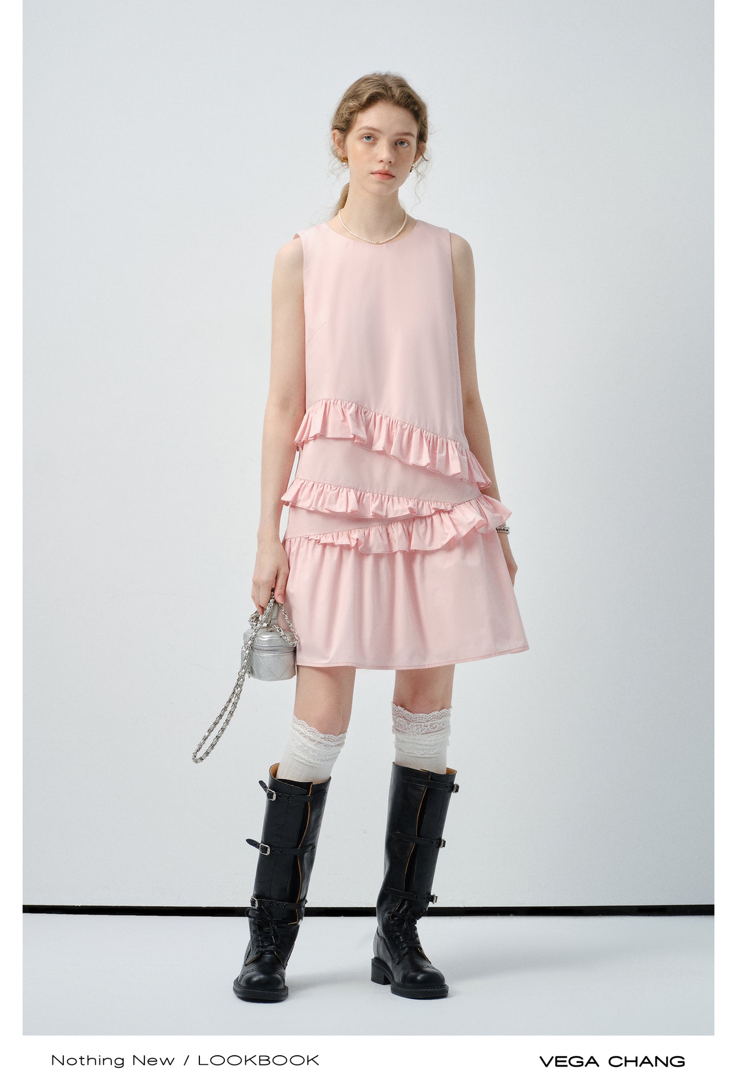 Ruffled Sleeveless Midi Dress