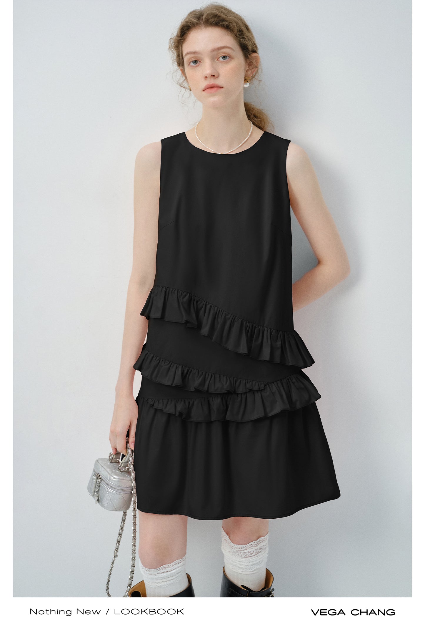 Ruffled Sleeveless Midi Dress