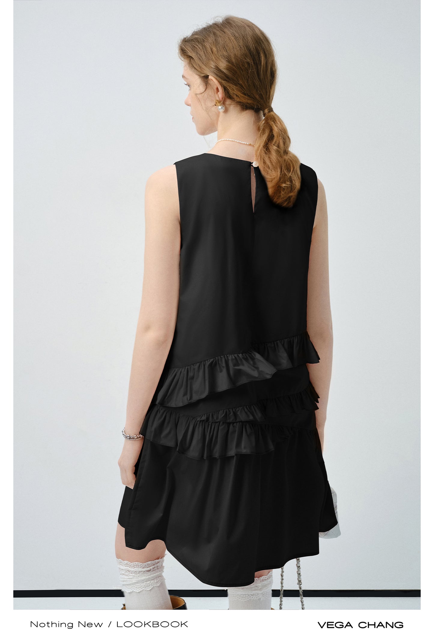 Ruffled Sleeveless Midi Dress