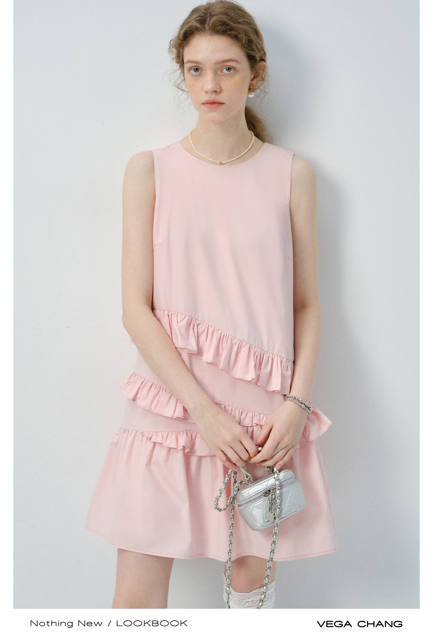 Ruffled Sleeveless Midi Dress