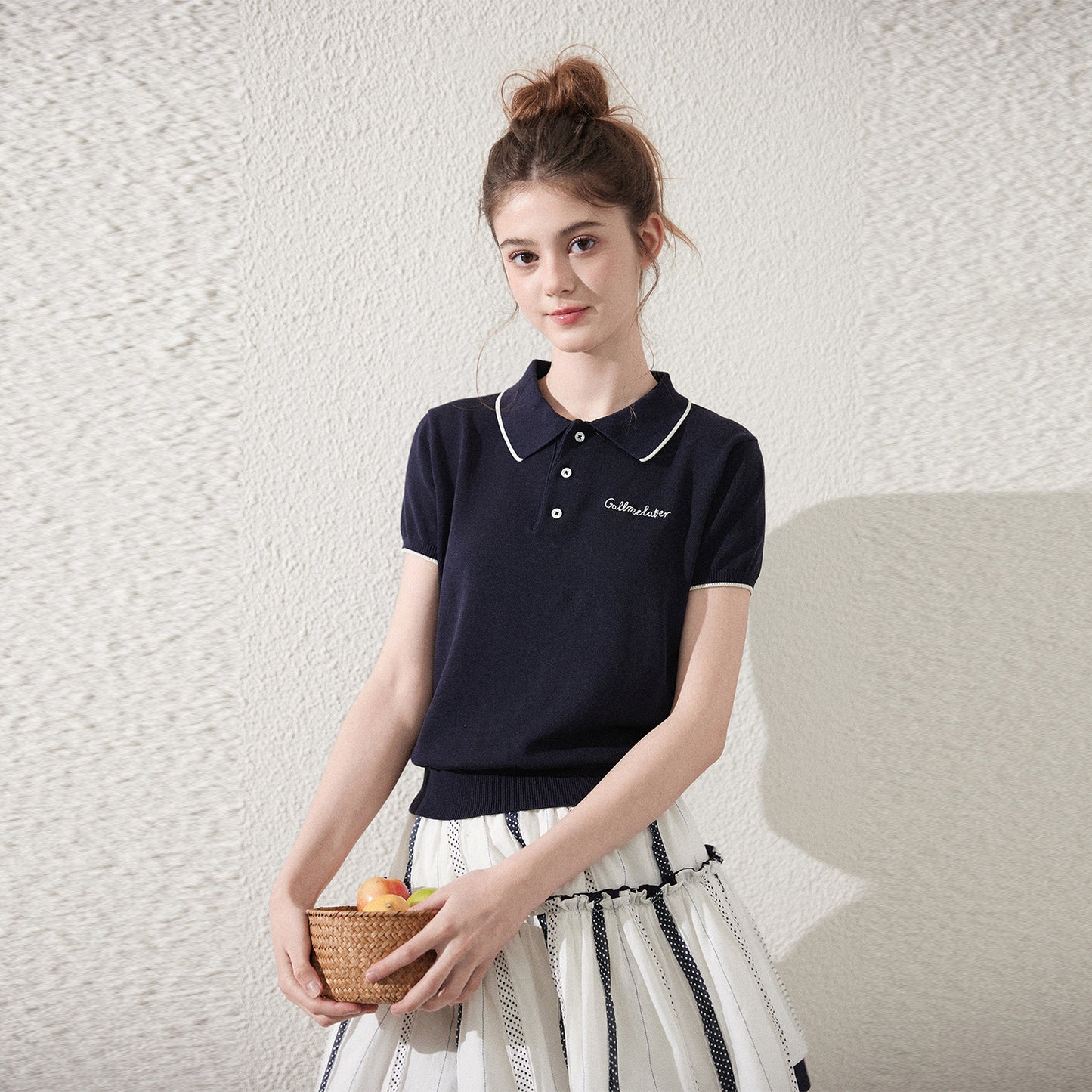 Contrast Tipped Embroidered Polo Shirt