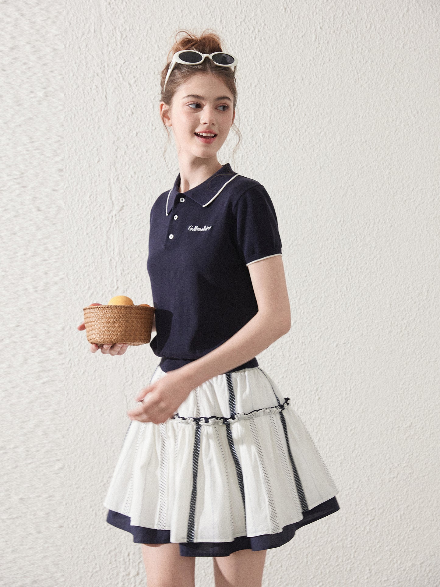 Contrast Tipped Embroidered Polo Shirt