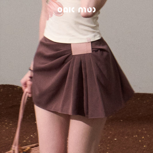 Draped Mini Skirt With Logo Label