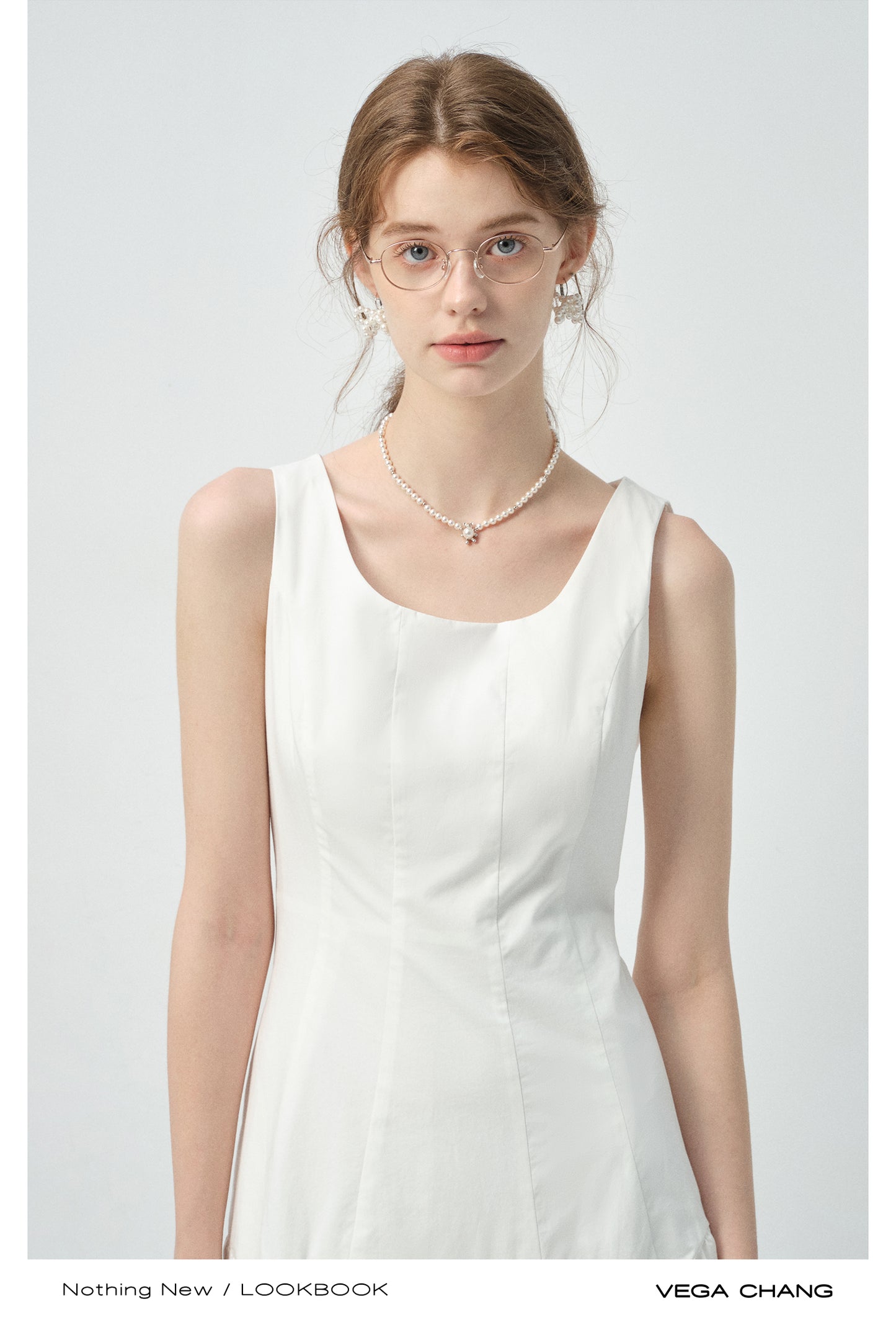 Scalloped Panel Sleeveless Midi Dress