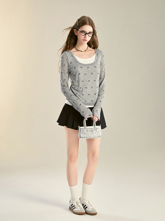 Faux Layered Printed T-Shirt